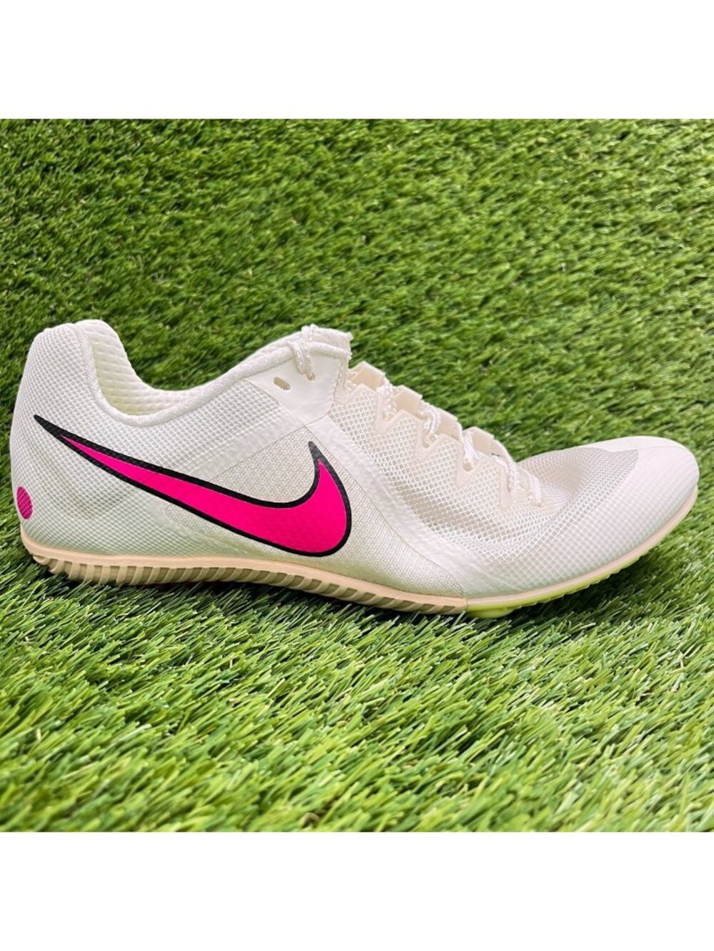 Nike Air Zoom Rival Mens Size 9.5 White Pink Track & Field Spikes Cleats Shoes
